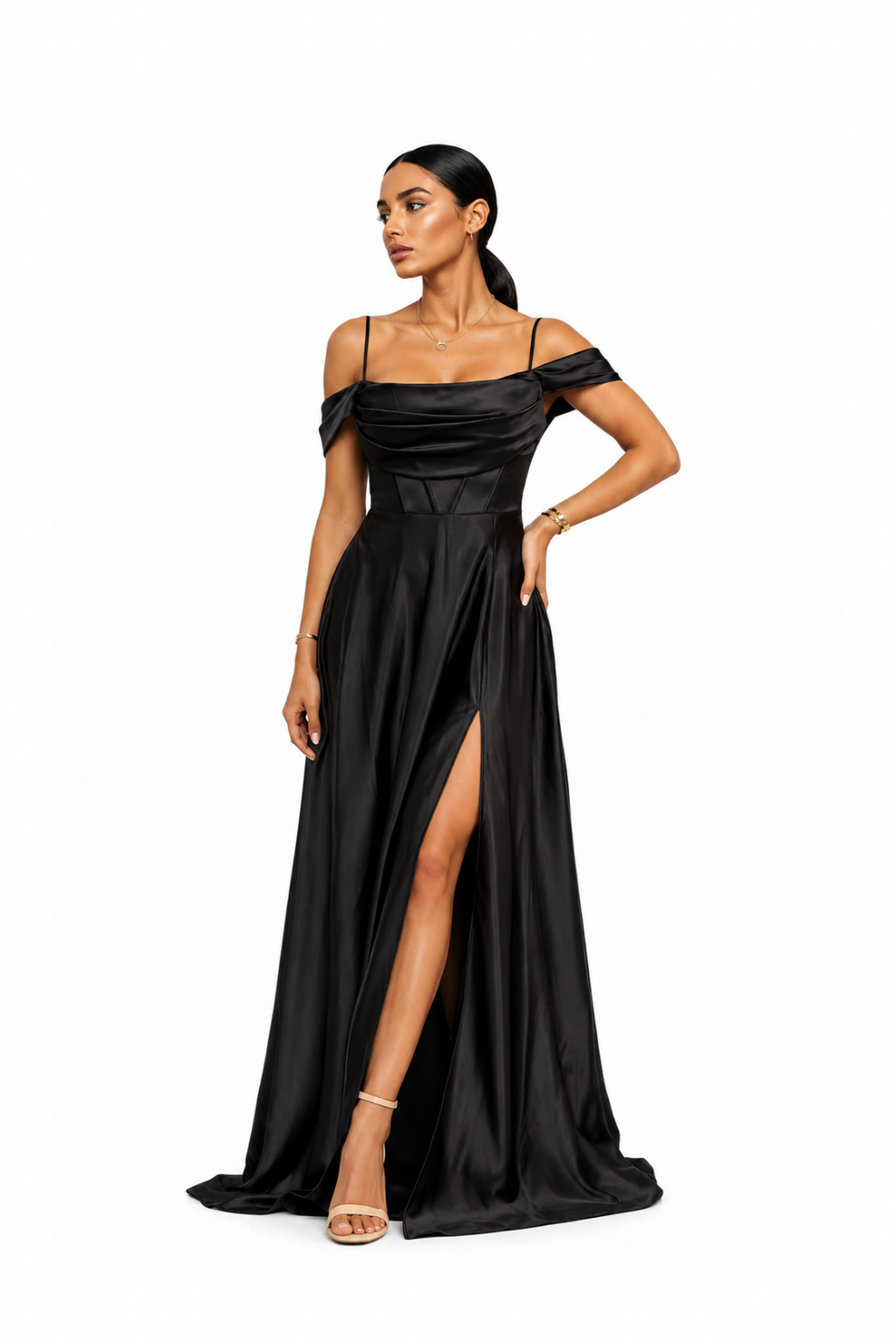 VESTIDO LARGO NEGRO