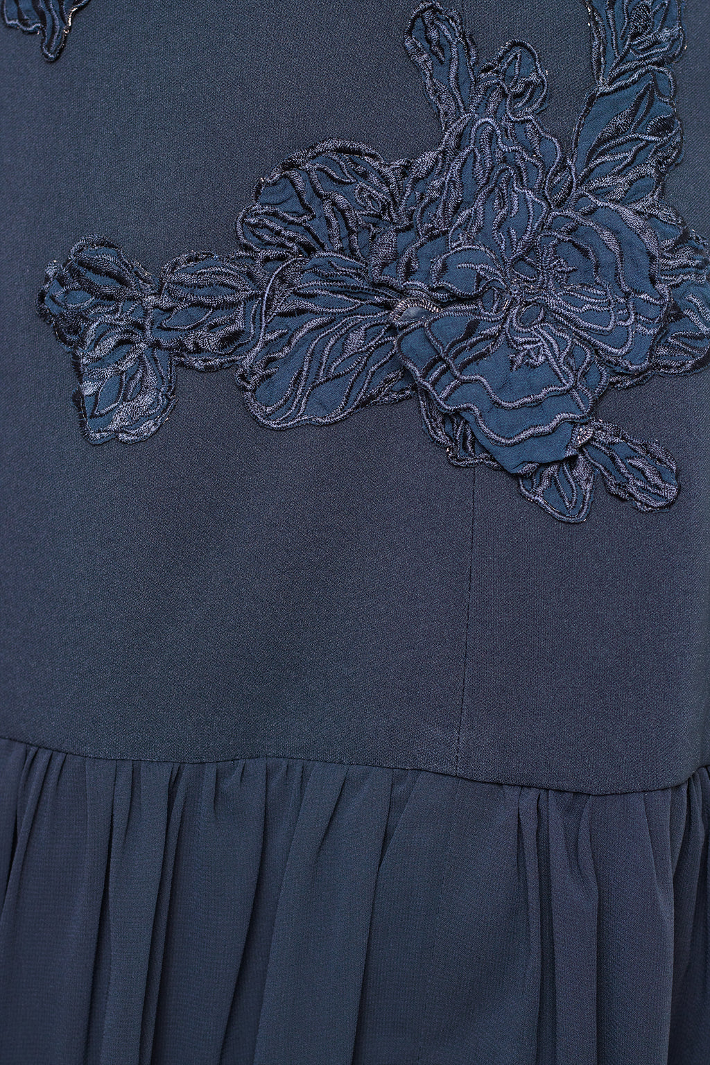VESTIDO LARGO NAVY FLORES