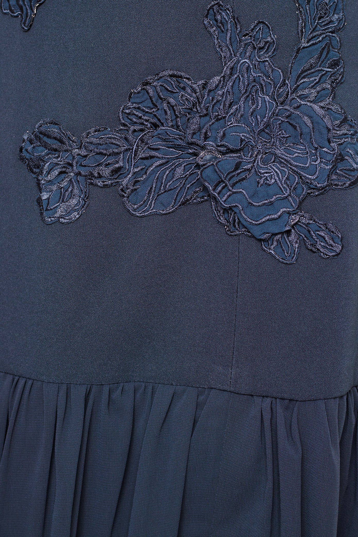 VESTIDO LARGO NAVY FLORES