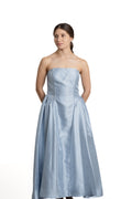 VESTIDO MIDI CELESTE