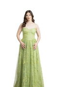 VESTIDO LARGO LIMÓN BRILLOS