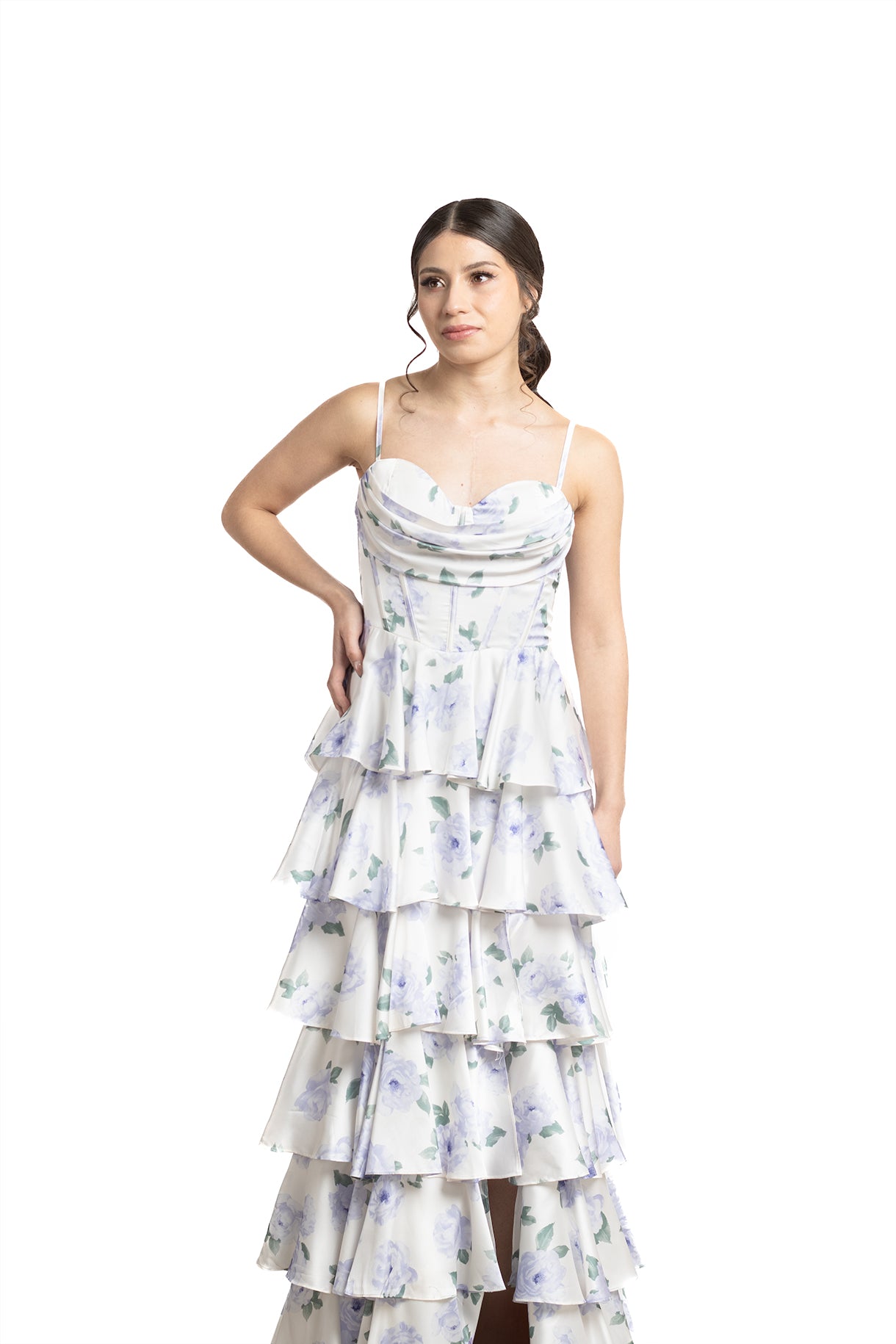 VESTIDO LARGO LILA FLORES